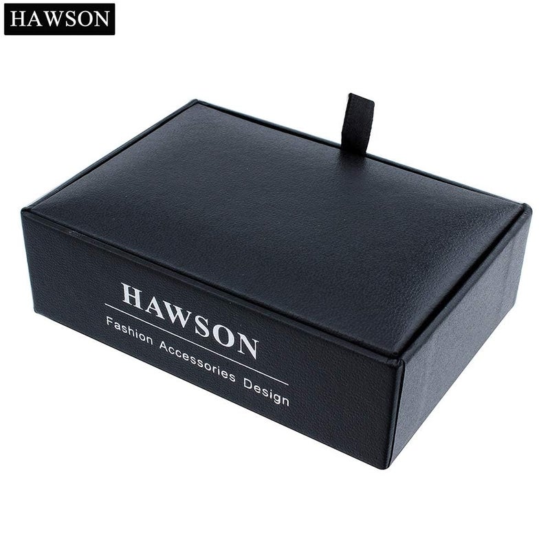 HAWSON Cufflinks and Studs for Men-Fashion Men Vintage Enamel Carbon Fiber Tuxedo Shirt Cufflinks and Studs Set for Regular Wedding Business Accessories (Silver Circle cufflinks set) - Image 5
